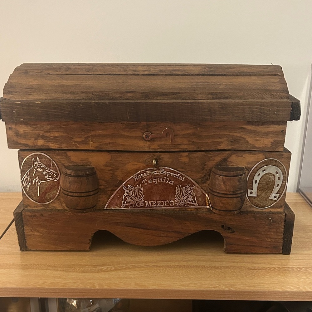 Rustic Wooden Tequila Storage Box